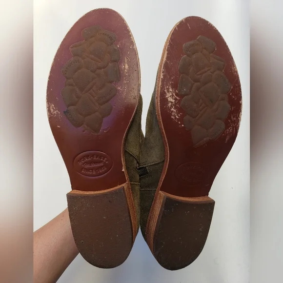 Kork-ease Giba Ankle Boots Suede Olive Green zip womens 8 - Picture 6 of 8